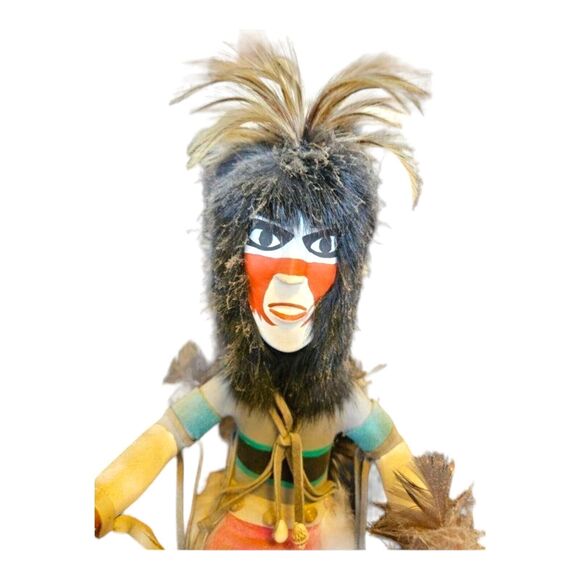 17" Native American Kachina Doll Spear Dance Signed IMSB - Picture 3 of 11